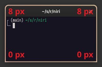 A screenshot showing a window with only the top corners rounded